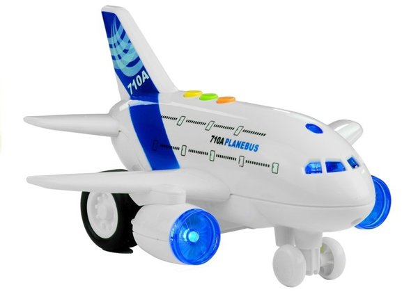 Airplane Battery Powered with Lights White 1:200