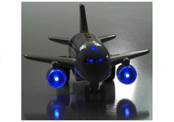 Airplane Battery Powered with Lights White 1:200
