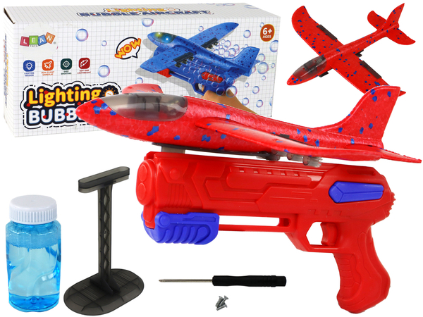 Airplane Soap Bubbles Launcher Gun Red