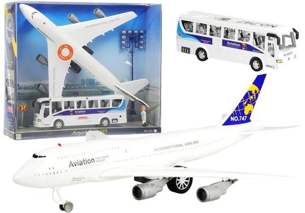 Airport Play Set - Aircraft, Bus & Accessories - Battery Powered