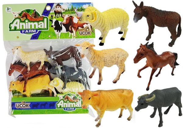 Animal Figures Set Farm 6 pcs