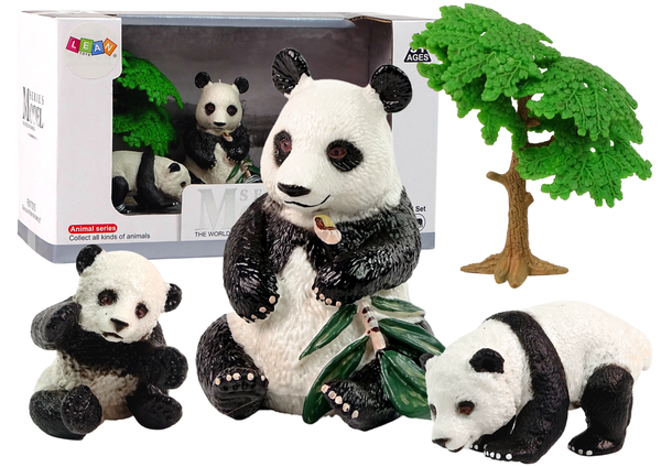 Animal Figurine Set Panda Eating with the Little Ones