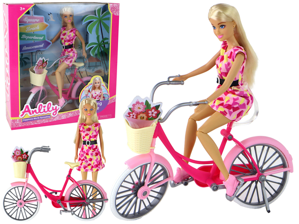 Anlily Cyclist Doll Pink Bicycle Set