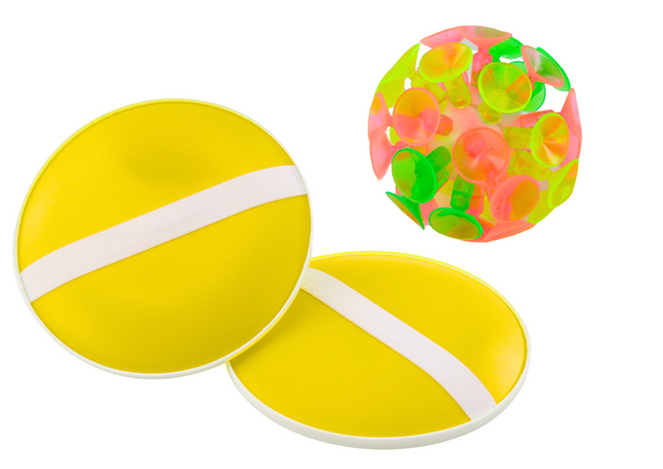 Arcade Game Round Palettes Ball With Suction Cups Yellow