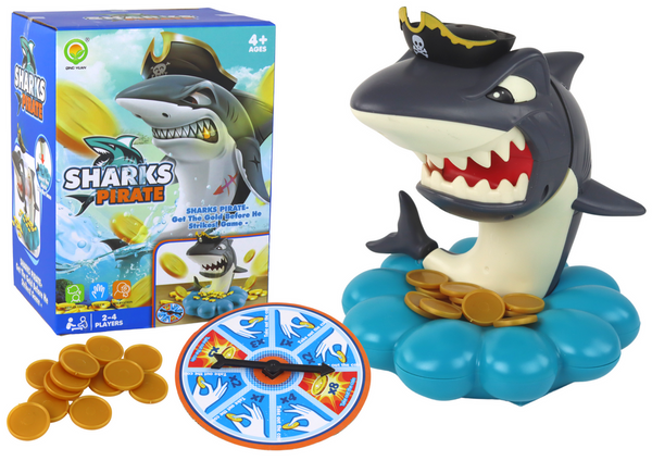 Arcade Game Shark Pirate Exploding Coins Drawing Wheel