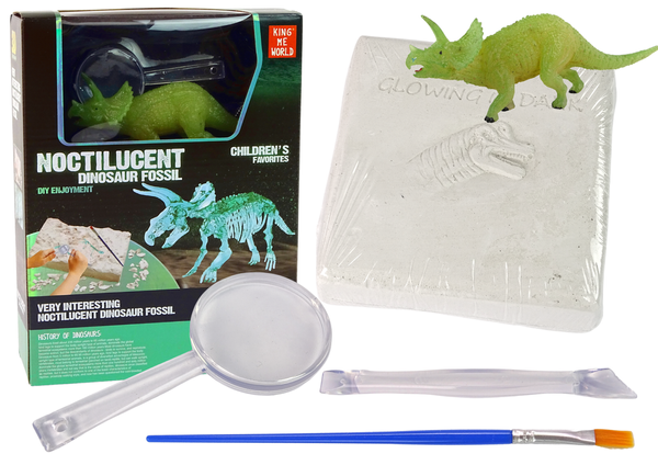 Archaeology Excavation Figure Set Dinosaur Skeleton Triceratops Hologram