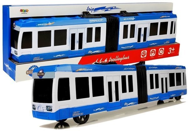 Articulated Bus with Friction Drive Blue