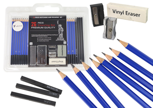 Artistic Set for Sketching and Drawing Charcoal Pencils 26 pcs.