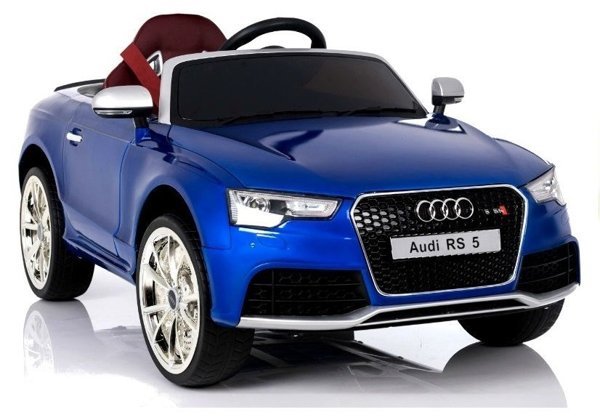 Audi RS5 Blue Painting Electric Ride On Car - Rubber Wheels Leather Seats 2x45W