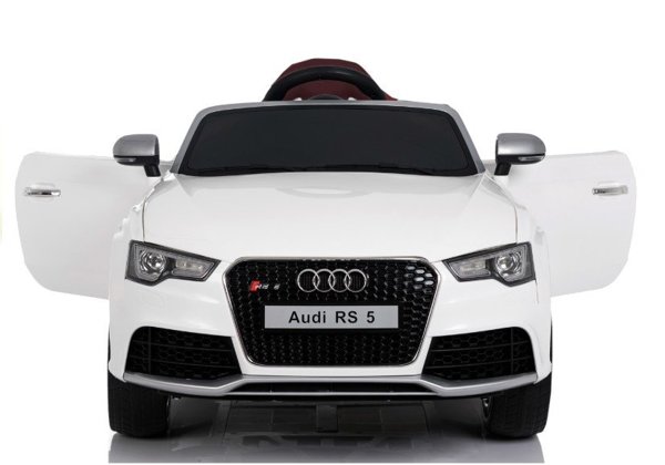 Audi RS5 White - Electric Ride On Car - Rubber Wheels Leather Seats 2,4G RC