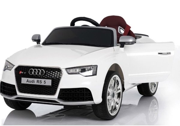 Audi RS5 White - Electric Ride On Car - Rubber Wheels Leather Seats 2,4G RC