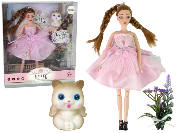 Baby Doll Emily Pigtails Cat Flowers