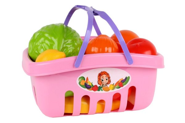 Basket Grocery Set For Shopping Vegetables, Fruits Pink 5354