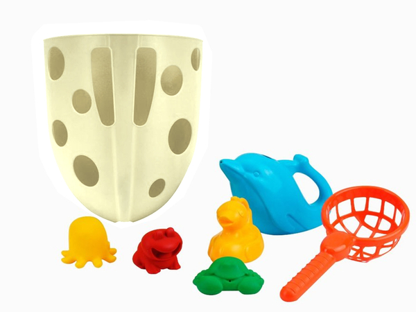 Bath Set Organizer Suction Cup Toys Yellow