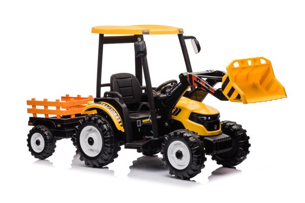 Battery-operated tractor with trailer Hercules Yellow 24V