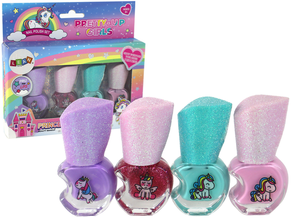 Beauty Set of Nail Polishes 4 Pieces Unicorns Colors