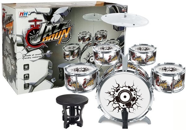 Big Set of Silver Drums for kids