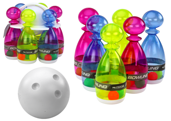 Bowling Set of 6 Transparent Colorful Bowling Pins