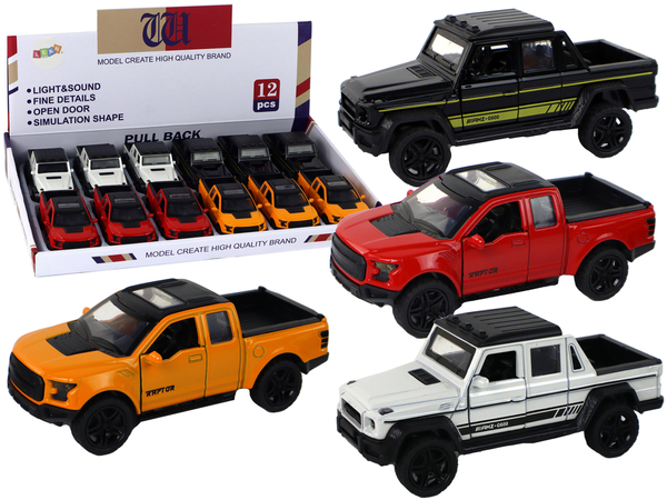 Car Vehicle with Trailer 1:36 Sounds of Light 4 Colors