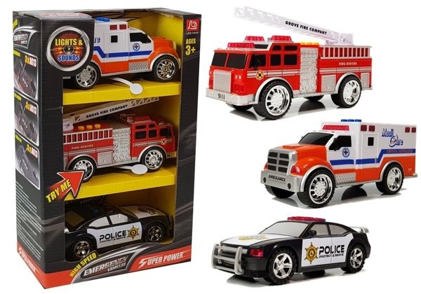 Cars Set Special Forces Police Ambulance Firefight