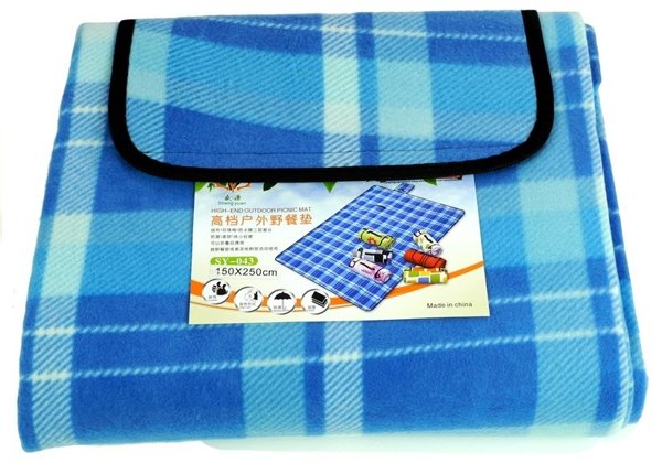 Checkered Picnic Blanket 150x250 Blue