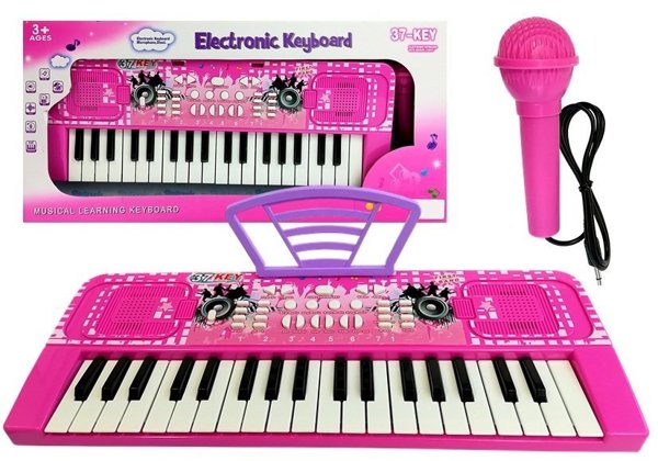 Child Keyboard with Pink Microphone