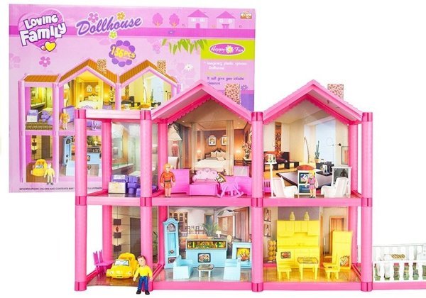 Childrens Doll House With Accessories 136 PCS    