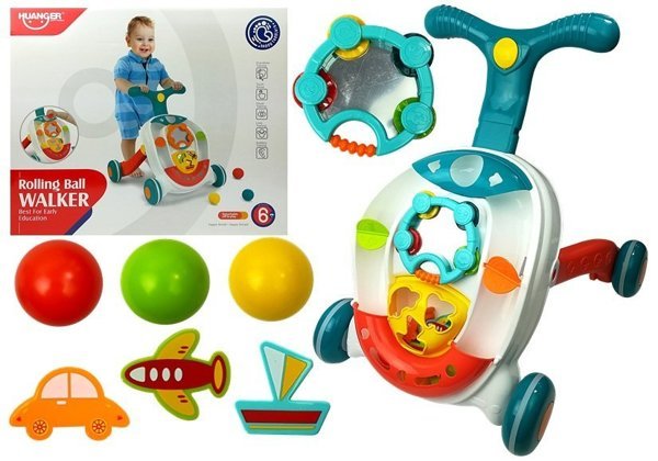 Children's educational pusher with balls White