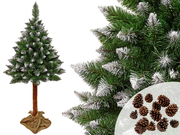 Christmas Tree Diamond Pine 3D on a trunk 160 cm Snow Glitter