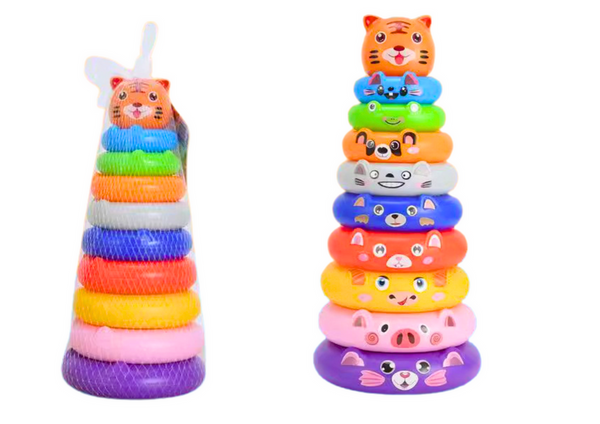 Circle Pyramid Animal Stickers Tiger Colorful