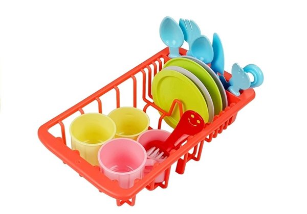 Colorful Sink with Tap Dishwasher with Accesories
