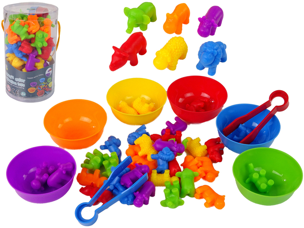 Colour Sorting Toy Animals 36 pieces