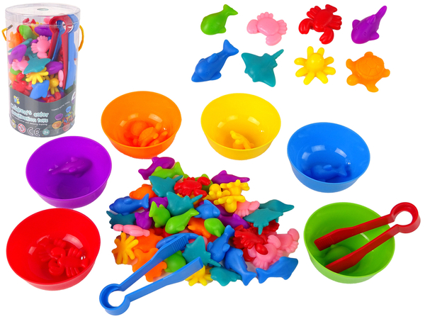 Colour Sorting Toy Sea Animals 56 pieces