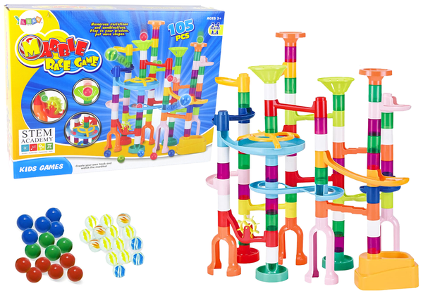 Colourful Marble Course  Marble Race Game 105 Building Blocks