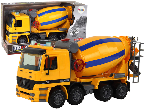 Concrete Mixer Orange Rotary Pear Sound Lights Construction Vehicle