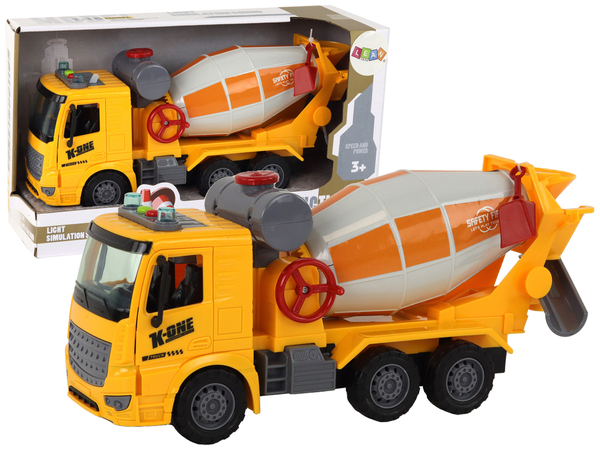 Concrete Mixer Truck Swivel Pear Sound Light Yellow 1:16