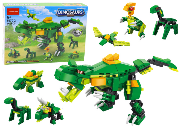 Construction Blocks Dinosaurs 6in1 DIY Dinosaur Set 160 pcs.