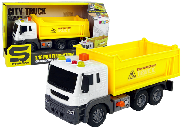 Construction Vehicle Tipper Truck 1:16 Yellow Lift Trailer