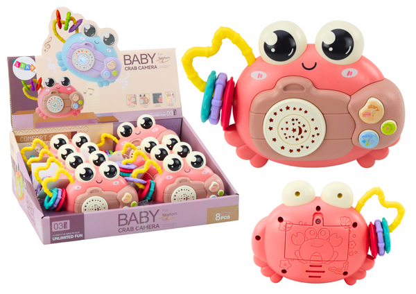 Crab Camera Rattle Battery Operated Projector Sounds Pink