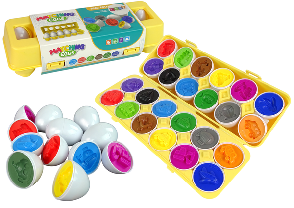 Creative Jigsaw Puzzle Sorter  Eggs 12 pieces with vehicle patterns  