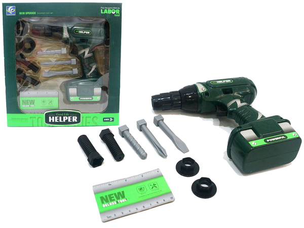 DIY Drill with Battery Green Screws