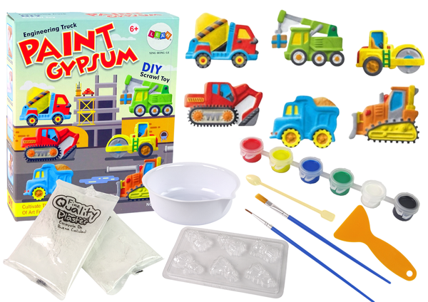 DIY Plaster Casting Kit Painting Paint Construction Vehicles