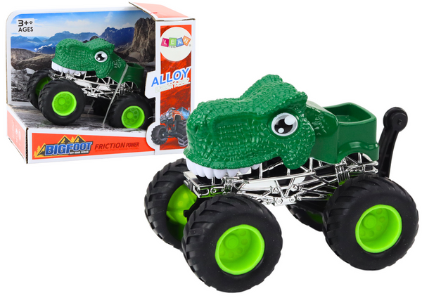 Dinosaur Off-Road Car with Large Rubber Wheels, Green