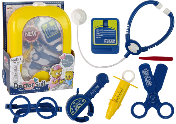 Doctor Kit in Backpack Doctor Stethoscope Scissors Yellow