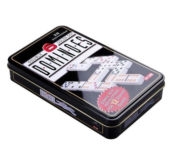 Domino Dominoes Dominos In A Metal Box  28PCS