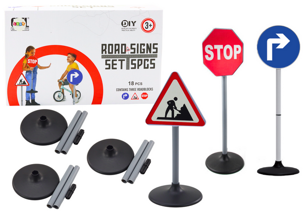 Educational Set Large Road Signs 76cm 3 Pcs