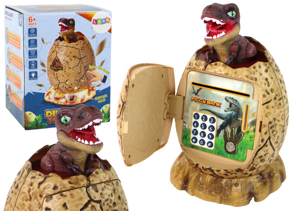 Egg Piggy Bank-Safe Dinosaur Light Sounds