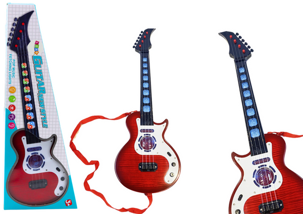 Electric Guitar For Kids Lights Melodies Red