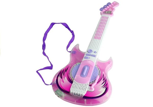 Electric Guitar Glasses WIth Microphone Pink Set