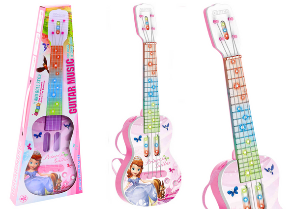 Electric Guitar With Princess For Kids Lights Melodies Pink